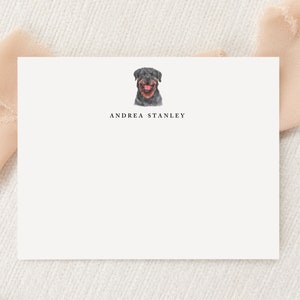 Papelaria personalizada para cães Rottweiler | Papelaria | Monograma | Cartões de nota simples e envelopes | Agradecimento impresso | Presente de correio tradicional