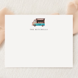 Papelaria personalizada para food truck | Papelaria | Presente de comida de rua | Monograma | Cartões de nota simples | Agradecimento impresso | Presente de correio tradicional