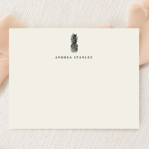 Personalisiertes benutzerdefiniertes Ananas-Liebhaber-Briefpapier Briefpapier | Monogramm | Flache Grußkarten Umschläge | Gedruckt Vielen Dank | Post Geschenk