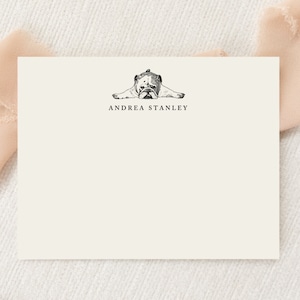 Personalisierte individuelle englische Bulldogge Briefpapier | Briefpapier | Monogramm | Flache Karte Umschläge | Gedruckt Vielen Dank | Post Geschenk