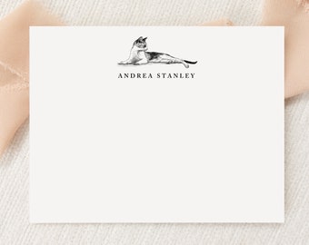 Personalized Custom Cat Kitten Stationery Set | Stationary | Monogram | Flat Note Cards, Envelopes | Printed Thank You | Snail Mail Gift