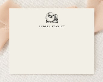 Personalized Custom Pomeranian Dog Stationery | Stationary | Monogram | Flat Note Cards and Envelopes | Printed Thank You | Snail Mail Gift
