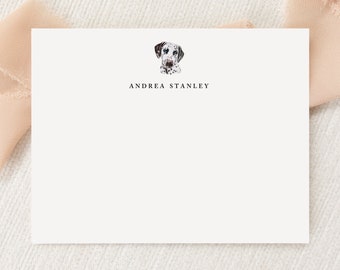 Personalized Custom Dalmatian Dog Stationery | Stationary | Monogram | Flat Note Cards Envelopes | Printed Thank You | Snail Mail Gift