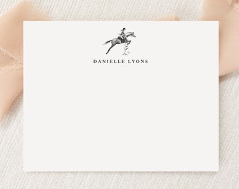 Personalized Custom Equestrian Horse Stationery | Stationary | Horseback | Monogram | Flat Note Cards | Printed Thank You | Snail Mail Gift