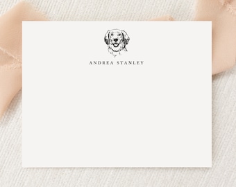 Personalized Labrador Retriever Dog Stationery | Stationary | Monogram | Flat Note Cards Envelopes | Printed Thank You | Snail Mail Gift