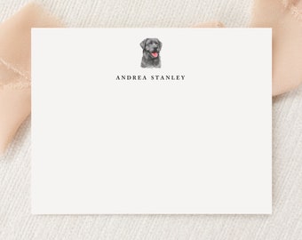 Personalized Custom Black Labrador Retriever Dog Stationery | Stationary | Monogram | Flat Note Cards | Printed Thank You | Snail Mail Gift
