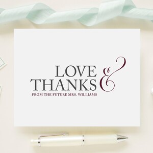 Ensemble de cartes de remerciement personnalisées pour shower de mariage, jeunes mariés, mariage - Merci de la future Mme.