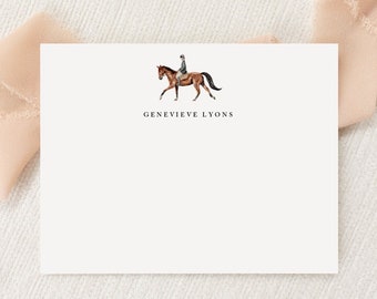 Personalized Custom Equestrian Horse Stationery | Stationary | Horseback Riding | Monogram | Flat Note Cards | Printed Thank You | Equine
