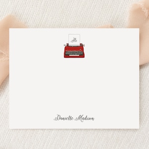 Personalisiertes benutzerdefiniertes Briefpapier | Briefpapier | Schreibmaschine | Flache Grußkarten und Umschläge | Gedruckt Vielen Dank | Monogrammiert | Post Geschenk