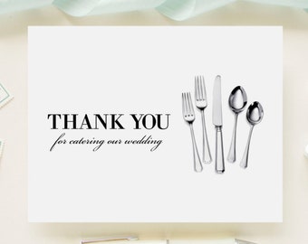 Thank You Card for Your Wedding Caterer Catering Company Bartender - Thank You For Catering Our Wedding