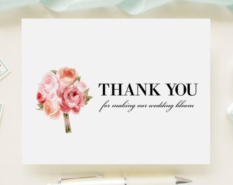 Wedding Card for Your Florist On Your Wedding Day - Thank You For Making Our Wedding Bloom