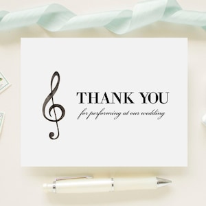 Bedankt kaart voor uw live band, zanger, strijkkwartet, DJ, performer op uw trouwdag - dank u voor het optreden op onze bruiloft