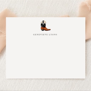 Papeterie de rodéo personnalisée de bottes de cowboy personnalisées | Stationnaire | Monogramme | de correspondance plats | Imprimé Merci | Cartes de cow-girl country