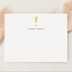 Cancelleria personalizzata Mimosa Brunch Lover / Cancelleria / Monogramma / Biglietti di auguri piatti Buste / Grazie stampati / Posta ordinaria