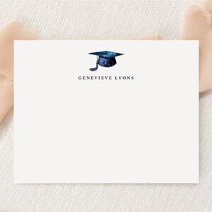 Personalized Custom Graduation Cap Thank You Stationery | Stationary | Graduating Class | Monogram | Flat Note Cards | Printed Thank Yous