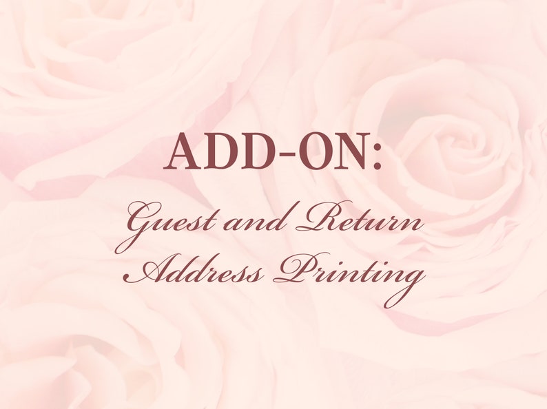 ADD-ON Guest and Return Address Envelope Printing image 1