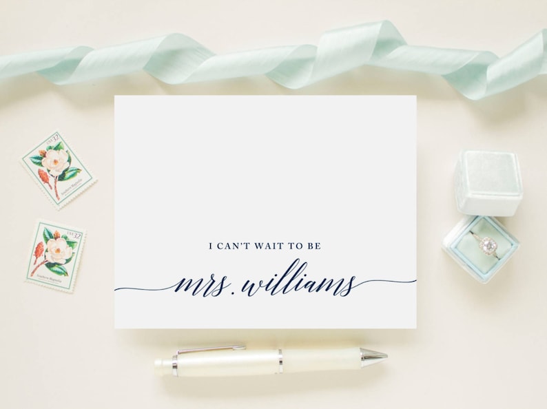 Fiance Future Husband I Can/'t Wait To Be Mrs... Custom Color Wedding Day Card for Your Groom