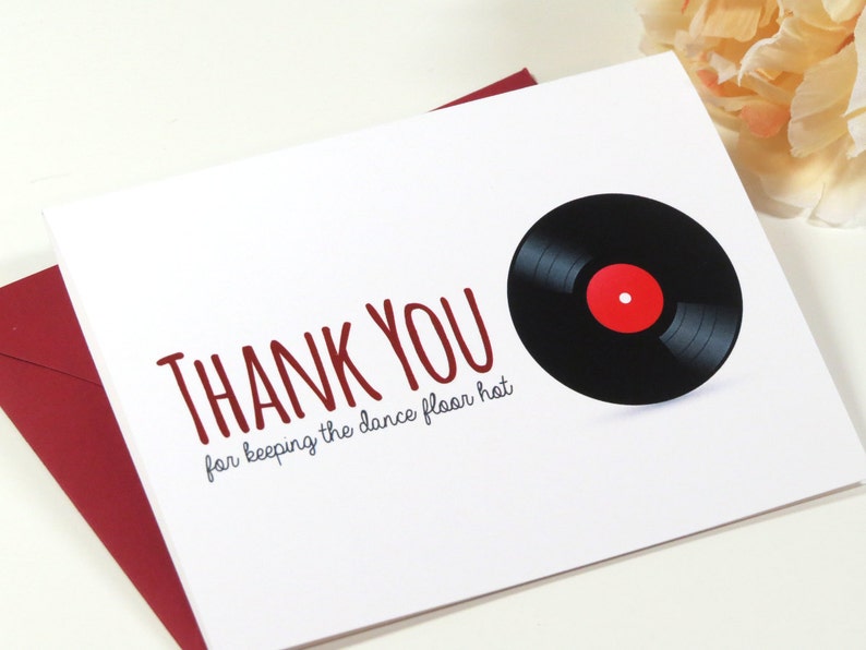 Wedding Card for Your DJ or Sound Technician On Your Wedding Day Thank You For Keeping The Dance Floor Hot image 1