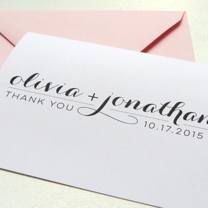 Custom Color Newlywed Wedding Thank You Cards, Bridal Shower, Wedding Cards image 2