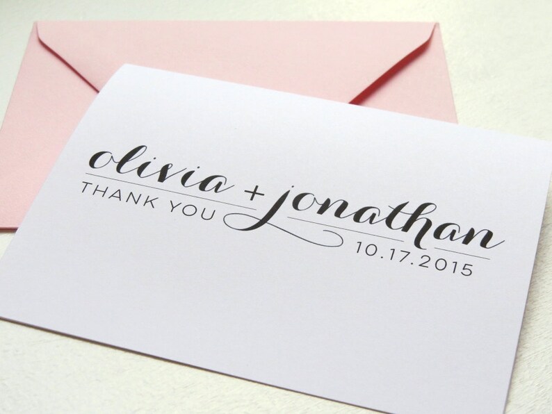 Custom Color Newlywed Wedding Thank You Cards, Bridal Shower, Wedding Cards image 2