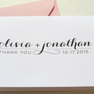 Custom Color Newlywed Wedding Thank You Cards, Bridal Shower, Wedding Cards image 3