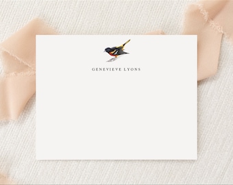 Personalized Custom Oriole Lover Stationery | Stationary | Monogram | Flat Note Cards + Envelopes | Printed Thank You | Bird Watcher