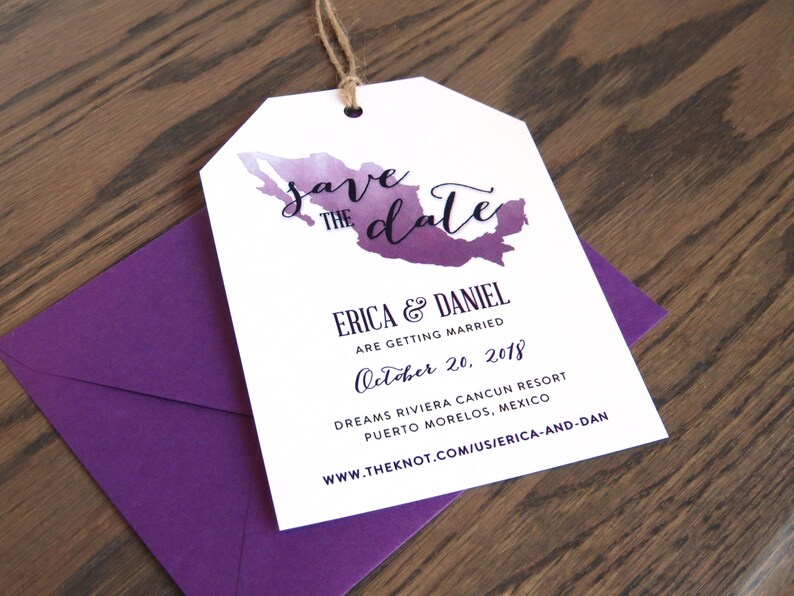 Luggage Tag Save the Dates Printed With Envelopes for Etsy