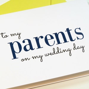 Tarjeta personalizable para su madre y padre o padres el día de su boda
