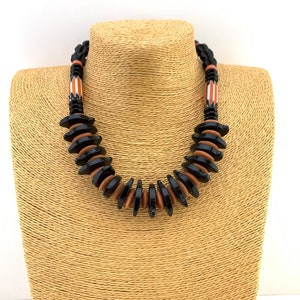 Halloween - Orange and black chevron and vintage beads