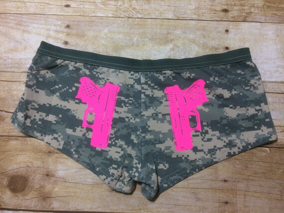 Pink guns acu digi camo booty short women's underwear