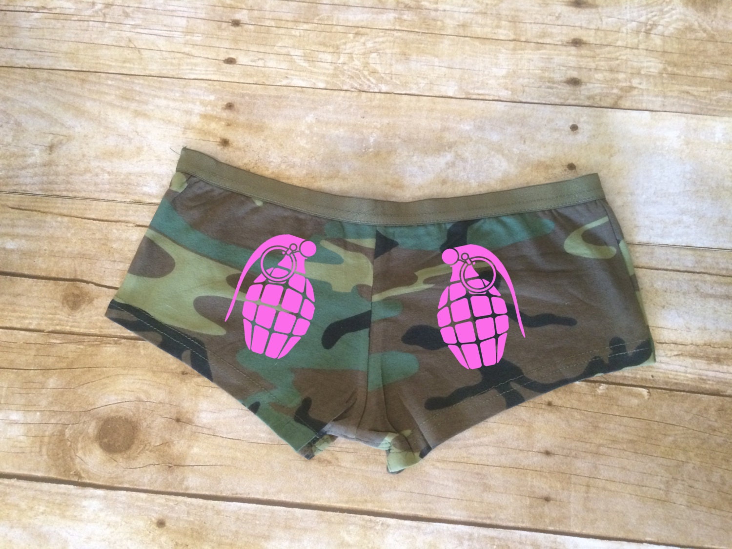 pink camo booty shorts