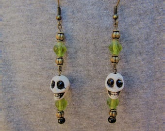 Skull earrings with Swarovski crystal eyes