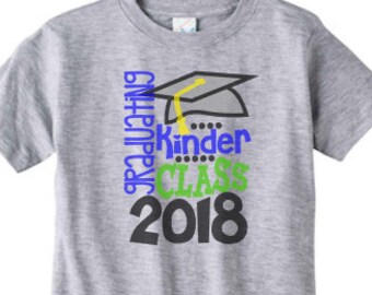 Boys kindergarten graduation shirt, class of 2019, kinder class shirt, kindergarten grad, school shirt, graduation shirt, preschool grad tee