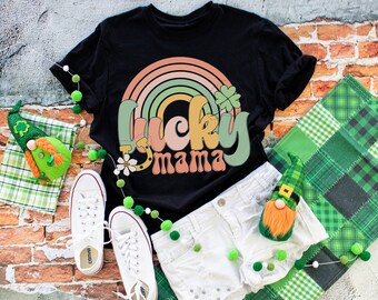 lucky mama, Lucky shirt, St Patrick's day tee, green shirt, Lucky tee, rainbow shirt, lucky mini, leprechaun, st paddys, St pattys day,