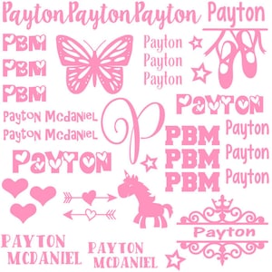 Back to school decal, Girls monogram decals, Name decal, Kids name sticker, school supply labels, girl name decal, personalized stickers,