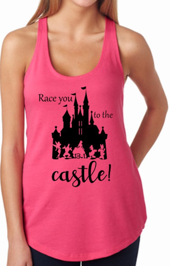 Disney marathon, run disney, disney half marathon, disney castle shirt, disney world tank, running tank top, work out tank, excersise shirt