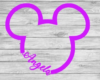 mickey decal, Mickey car decal, Name decal, mickey sticker, disney sticker, car decals, fish extender, Yeti decal,