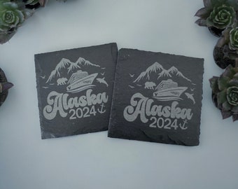 Disney cruise coasters, Alaska gift, Disney Alaska, Slate coasters, fish extender, FE, cabin gift,  Disney wonder, Alaska cruise, DCL