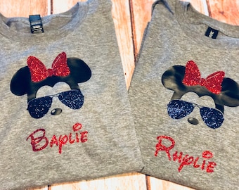 Minnie Mouse shirt, disney world tshirt, disney vacation shirt, minnie with glasses, mom and me shirt, mickey shirt, cool disney shirt, mom