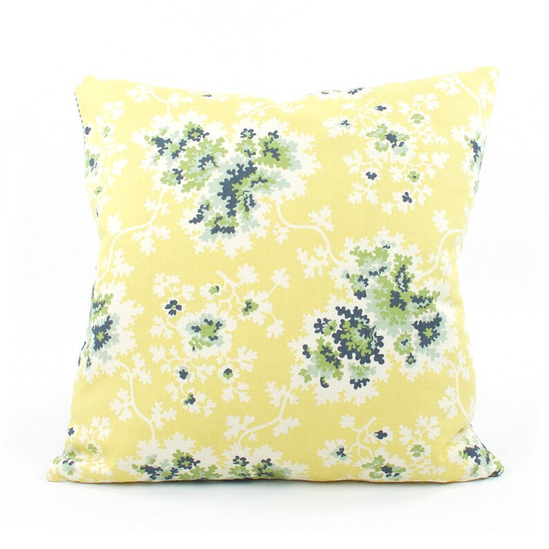 Clearance Yellow Floral Pillow Cover Yellow Throw Pillow Etsy
