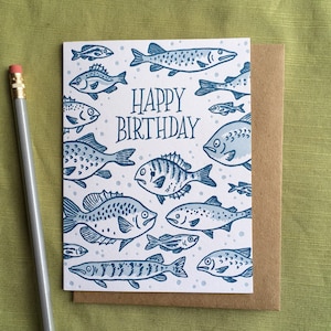 Carte de vœux de poisson de joyeux anniversaire image 3