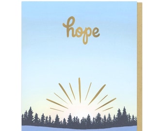 Hope Sunrise Gold Foil Greeting Card