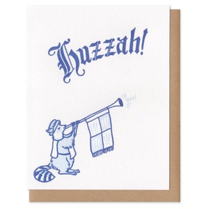 Huzzah! Raccoon Greeting Card