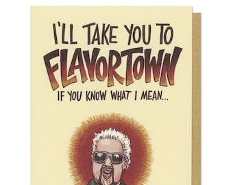 Te llevaré a Flavortown (Guy Fieri) Tarjetas de felicitación