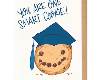 Tarjeta de felicitación con galletas "Eres una persona inteligente"