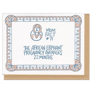 Cartão Comemorativo Mom Fact #71 Elefantes
