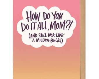 ¡¿Cómo lo haces todo, mamá?! Tarjeta de felicitación
