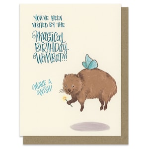 Birthday Wombat Greeting Card