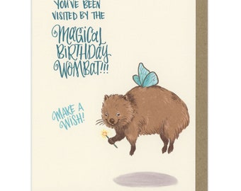 Birthday Wombat Greeting Card