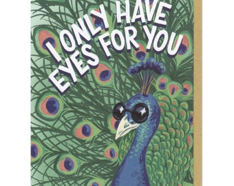 Solo tengo ojos para ti (pavo real) Tarjetas de felicitación
